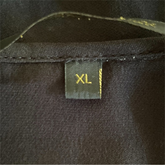 Kobi Halperin Silk Blouse Top Size XL Black Sheer Bell sleeves Popover Witchy - Picture 3 of 12